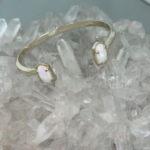 Kendra Scott gold and white opal iridescent Elton bracelet
